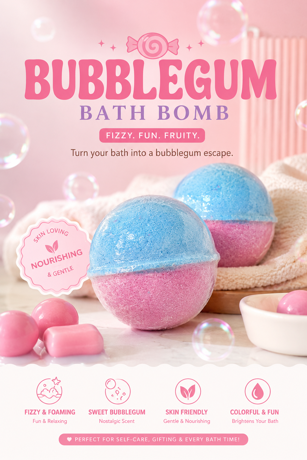 Bubblegum Bath Bomb