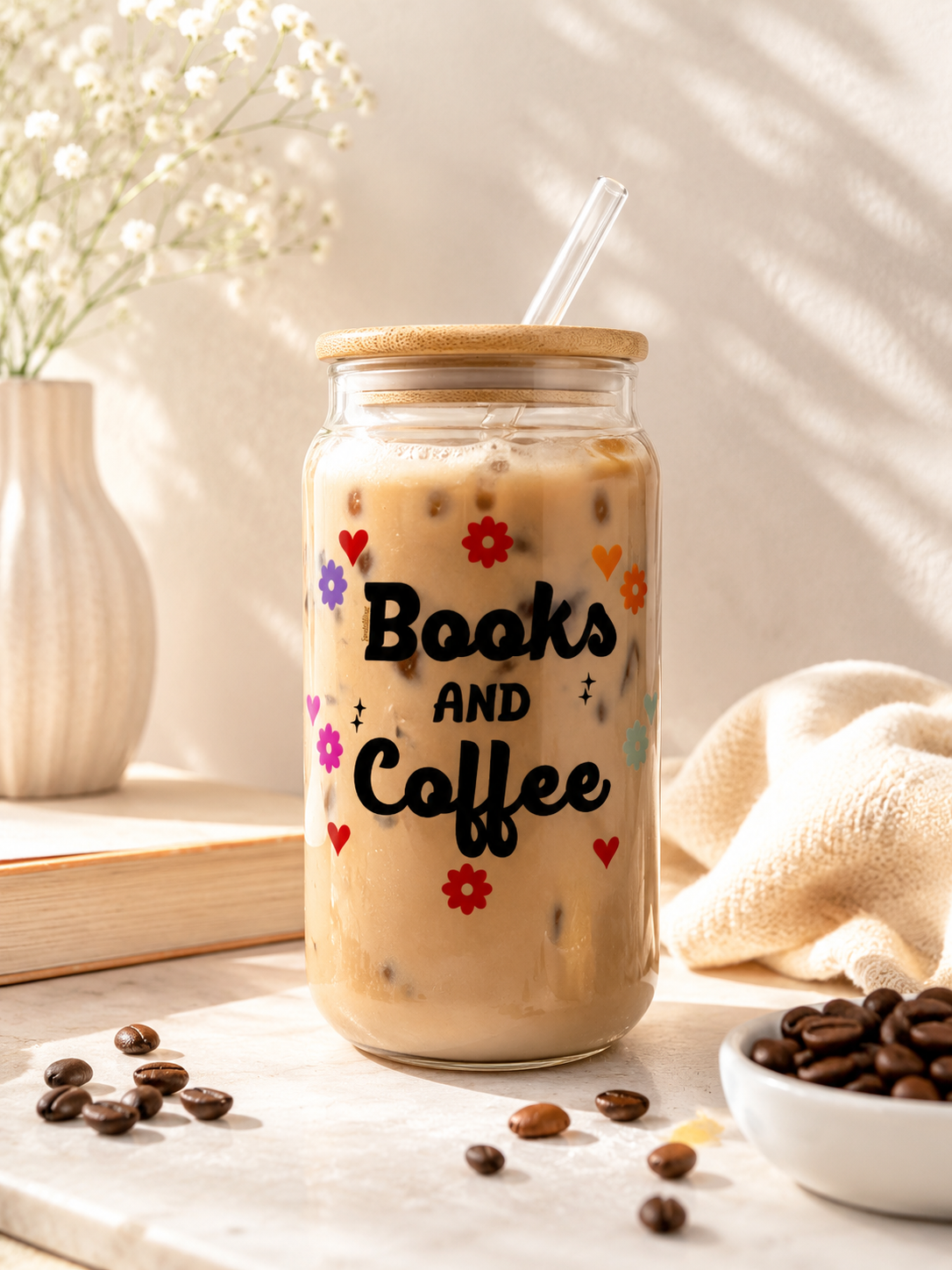 Books and coffee- Coffee Jar