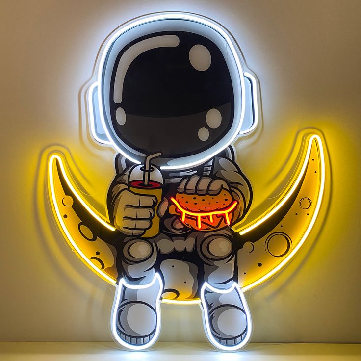 Astronaut Burger Neon