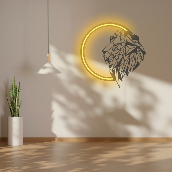 Lion Burst Neon Art