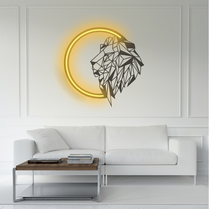 Lion Burst Neon Art